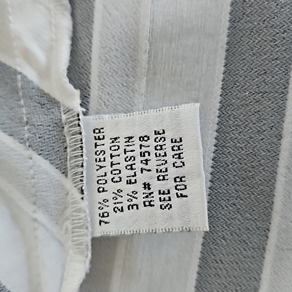 Black, white, silver, stripe blouse - Picture 6 of 8